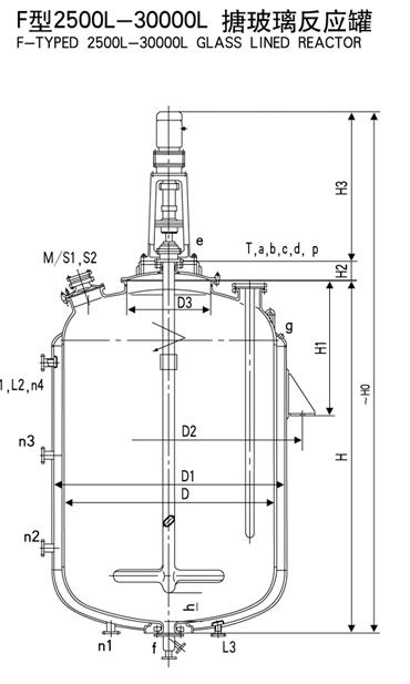 20000L搪玻璃反應釜技術參數